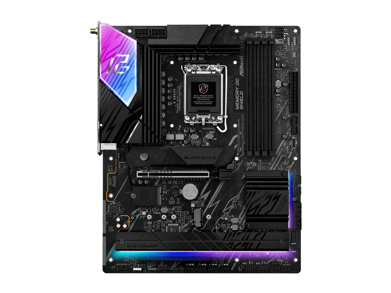 ASRock Phantom Gaming B860 Lightning WiFi LGA 1851 Intel B860 SATA 6Gb/s DDR5 ATX Motherboard