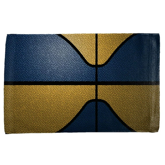Championship Basketball Blue and Yellow All Over Sport Towel