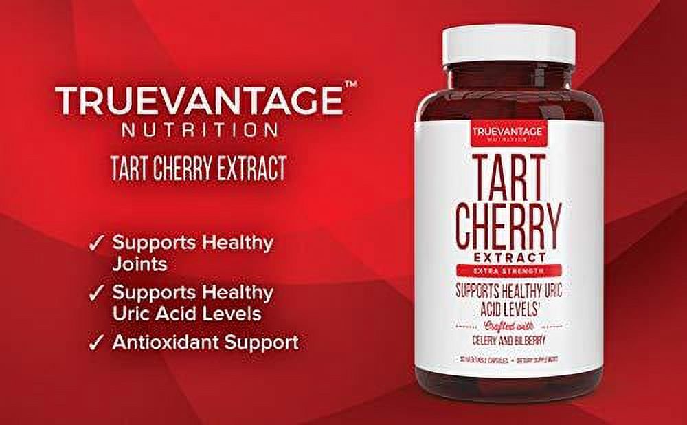 Tart Cherry Extract 1500mg Plus Celery Seed and Bilberry Extract - 90 Veggie Capsules - image 3 of 5