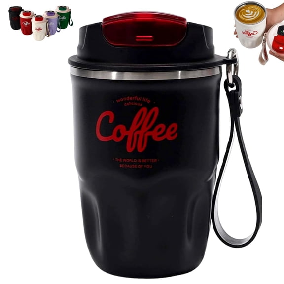 Coffee Vacuum Flask, Portable Coffee Cup with Lid & Handle, Travel Coffee Mugs for Hot & Cold Drinks, Stainless Steel Insulated Water Bottle for Home, Travel Coffee Mugs