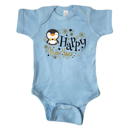 

Inktastic Happy New Year with Cute Penguin Gift Baby Boy or Baby Girl Bodysuit