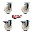 thumbnail image 2 of 5 Inch Nylon Wheel Swivel Top Plate Caster Set with 2 Posi Brakes SCC, 2 of 2