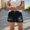 Black, variant on ClodeEU Women's Mid High Rise Ripped Denim Shorts,Stretchy Distressed Jean Shorts with Pockets Navy,Womens Plus M