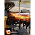 thumbnail image 6 of Square Outdoor Tablecloth with Umbrella Hole Golf Ball Outside Table Cloth Waterproof Patio Table Cover Sport Modern Glowing Burning Classic Art Zipper Tablecloths for Picnic Party Camping 60x60 Inch, 6 of 8