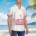 thumbnail image 3 of Fotbe Cute Bathtub Camisa Hawaiana para Hombre Unisex – Camisa Casual de Verano con Botones de Manga Corta de Algodón y Lino,Medium, 3 of 7