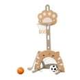 thumbnail image 3 of S SERENABLE Ensemble de Panier de Basketball 3 en 1 Support de Basketball Portable pour Fête Cour Carnaval Brun, 3 of 9