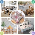 thumbnail image 4 of Pioneer Flower Floral Print Pattern Square Tablecloth,Waterproof Square Table Cover,Wipeable Spillproof Washable Table Cover for Home Kitchen Party Decor 42"X42"(107x107cm), 4 of 6