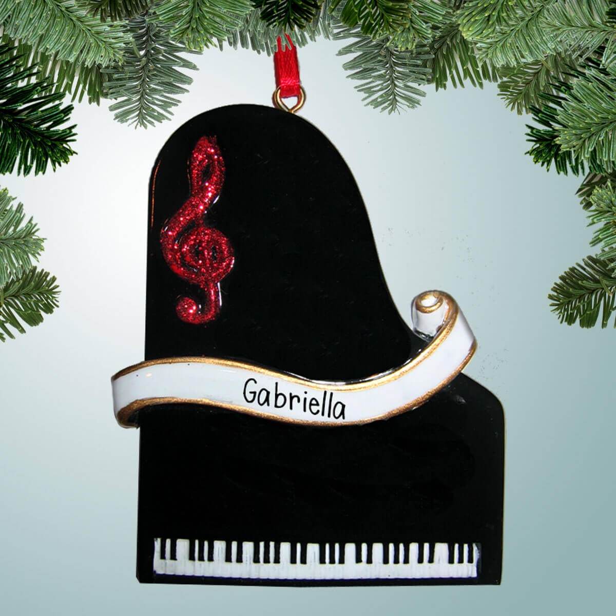 Personalized Piano Christmas Ornament Pianist Musician Learning