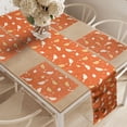 thumbnail image 2 of Ambesonne Vintage Table Runner & Placemats, Birds with Heart Shapes, Placemat 4 pcs + Runner 12"x72", Orange Yellow White, 2 of 2