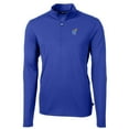 thumbnail image 2 of Men's Cutter & Buck  Royal Kansas Jayhawks Alumni Logo Virtue Eco Pique Recycled Quarter-Zip Pullover Top, 2 of 3