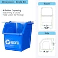 thumbnail image 4 of Recycling Rules! 6 Gallon Stackable Recycling Bin Container in Blue, Eco-Friendly BPA-Free Handy Recycler with Handle, 2-Pack, 4 of 7