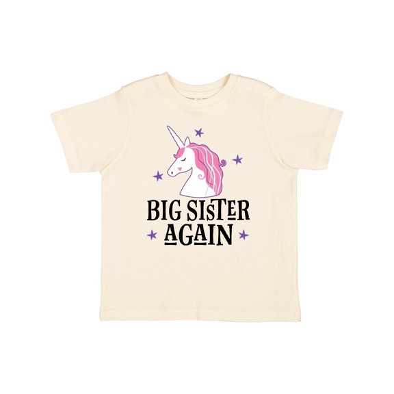 Inktastic Big Sister Again Unicorn Girls Toddler T-Shirt