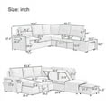 thumbnail image 7 of Oversized Modular Sectional Sofa, L-shaped Sectional Sofa Couch with Storage Space, USB Ports, and Cup Holders on the Armrests, Suitable for Living Rooms Offices and Apartments, Blue, 7 of 7