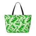 thumbnail image 2 of Fotbe Green Lizard Bolsa de Viaje para Playa - Resistente al Agua, Bolsa Tote de Gran Capacidad y Ligera con 7 Bolsillos para Mujeres y Hombres, 2 of 7