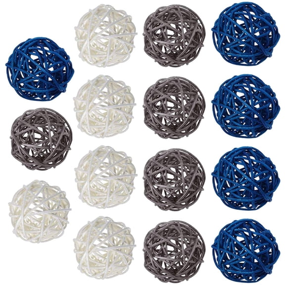 Raindrops 15PCS Wicker Rattan Ball Crafts Decorative Ball Layout Supplies for Home