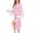 Pink, variant on Women's Bathrobe Long Sleeve Solid Color V Neck Long Satin Silk Pajama Set