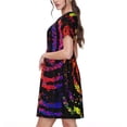 thumbnail image 2 of Naloa A Bright Abstract Print Womens Summer A-Line Dress with Pockets,Short Sleeve Dresses,Flowy Beach Swing Dress for Vacation Travel, 2 of 6