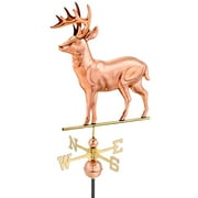 Standing Deer Weathervane with Arrow - Polished Copper