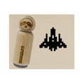 thumbnail image 1 of Retro Invaders from Space Rocket Ship Rubber Stamp for Scrapbooking Crafting Stamping - Small 3/4 Inch, 1 of 1