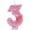Number 3, variant on Pink Number Candle, Cute Heart Design for Birthday Party Celebration, Creative Cartoon Cake Topper, Romantic Anniversary Supplies, Number 2