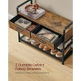 thumbnail image 3 of VASAGLE Hall Tree with Bench and Shoe Storage, Entryway Coat Rack with Shoe Bench, 2 Fabric Drawers, 10 Hooks, 11.8 x 31.7 x 71.5 Inches, Vintage Brown and Ink Black, 3 of 6