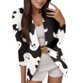 thumbnail image 1 of Chaquetas de traje de lentejuelas Damas Halloween Lindo animados Estampado Moda Exquisita,blazer moda（Blanco， XXL), 1 of 5