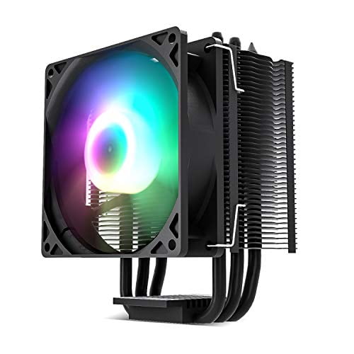 Vetroo V3 Black CPU Cooler with 92mm CPU Cooling Fan and 3 Direct Contact CPU Heatsink Pipes Support Intel i3/i5/i7 CPU Socket LGA1200/775/1366/1150/1151/1155/1156 & AMD CPU