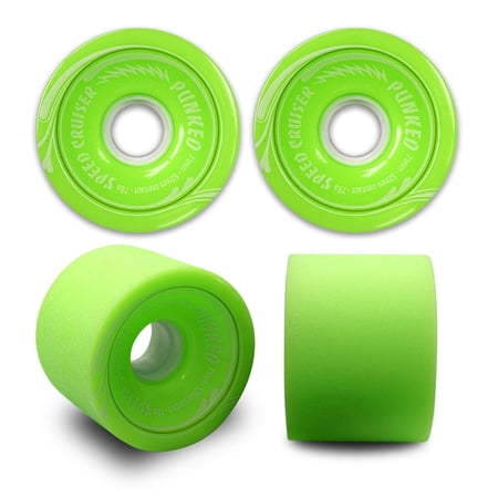 PUNKED Speed Cruiser Speed Cruiser 70mm Longboard Wheels - Solid Green price history on PriceWatchPro