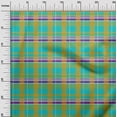 thumbnail image 2 of oneOone Cotton Jersey Turquoise Blue Fabric Madras Check Sewing Craft Projects Fabric Prints By Yard 58 Inches Wide, 2 of 4