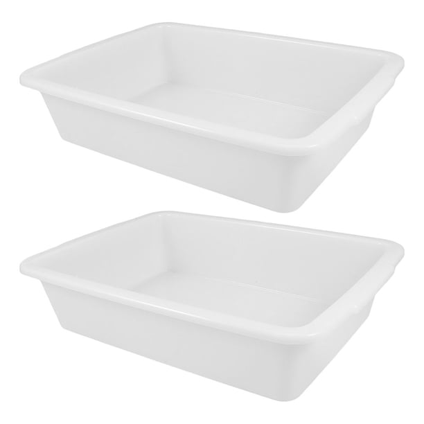 FELTECHELECTR Bandeja de laboratorio rectangular de 2 piezas, bandeja de plástico para laboratorio, organizador de herramientas para experimentos químicos.