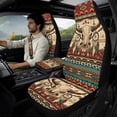thumbnail image 3 of Xoenoiee Aztec Deer Dreamcatcher American Tribal Print Car Accessories Set of 5, Auto Front Seat Protectors Cover with Seat Belt Cover and Car Armrest Cover, PU Leather Auto Interior Accessories, 3 of 7