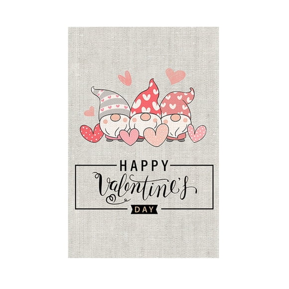 Hearth & Gear Valentine's Day Garden Flag Happy Valentine's Day Heart Decorated Garden Flag Car Window Banner Decal Canadian Flag 4x6 Nylon Holiday Banners for outside Garden Flag Holder Stand with