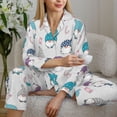 thumbnail image 6 of Yiaed cute winter Gnome Print Pajamas Women's Long Sleeve Sleepwear Soft Button Down Loungewear Pjs Lounge Set Nightwear Womens Pajama Pants-X-Large, 6 of 7