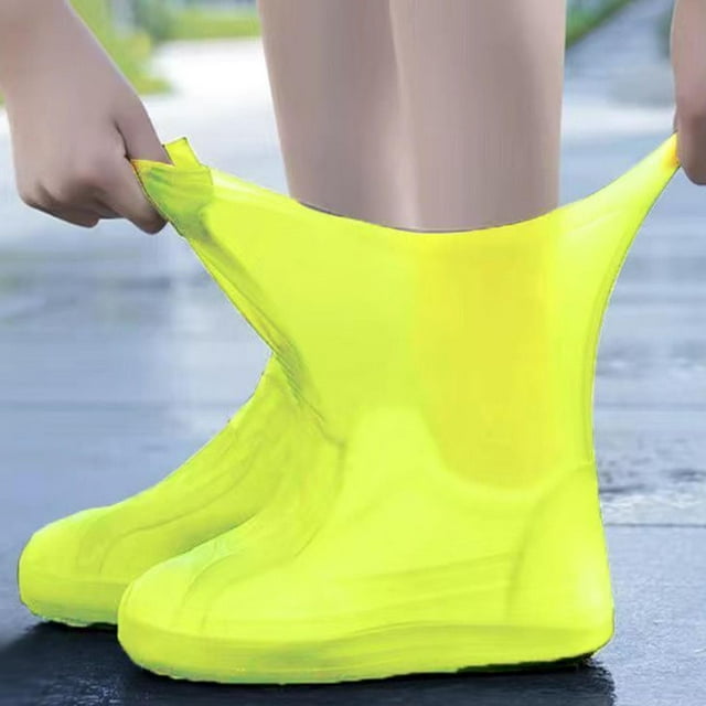 COM1950s Waterproof Shoe Covers Slip Resistant, Reusable Outdoor Rain Boot Protectors with Silicone Grip, Thickened Design for All Weather Activities, Size L