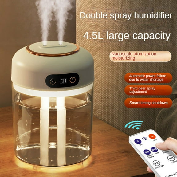 USB Humidifier Diffuser Essential Oil Diffuser with Atmosphere Light 4500Ml Cool Mist Humidifier for White ABS＋PP