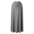 thumbnail image 6 of Women's Hooded Cape Coat, Long Wool Blend Cloak, Open Front Poncho, Elegant Winter Cloak, Dressy Winter Cloak, Elegant Outerwear Grey XL, 6 of 9