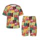 thumbnail image 1 of Balery Cute Cartoon Cat Conjunto de Pijama Infantil de Manga Corta con Estampado – Ropa de Dormir de Algodón Suave-Large, 1 of 6