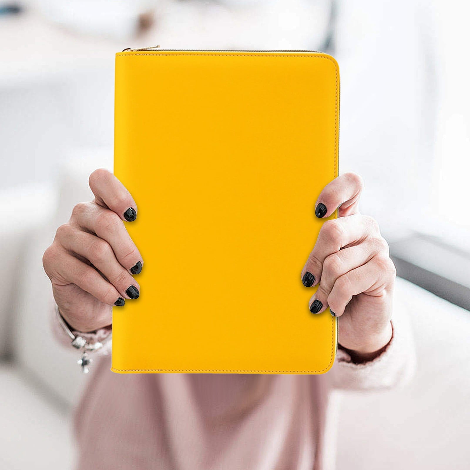1 Pc Notebook with Zipper, A5 Notebook Journal, Convenient Legal Pad, Waterproof Leather Writing Notebooks, Multipurpose Notepad for Work Study and Travel, 8.27x5.31 inch