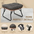 thumbnail image 3 of Tappio Foldable Ottoman Stool, All Weather Wicker Footstool with Cushion and Non-Slip Pads, Outdoor Seating Footrest for Bedroom, Living Room, Porch, Balcony, Gray, 3 of 7