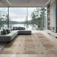 thumbnail image 2 of ODIKA 8'x10' Khaki Beige Geometric Bridges Design Washable Area Rug Intricate Rope Motif with Hexagonal Patterns for Living Room, Under Sectional, Family , Durable, Non-Slip, 2 of 7