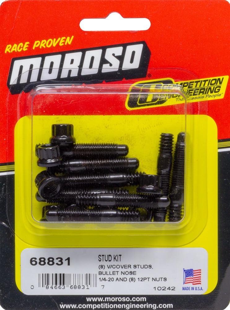 Moroso Stud Kit Valve Cover w/12pt Nuts 1/4-20 (8pk) Moroso Stud Kit Valve Cover w/12pt Nuts 1/4-20 (8pk)