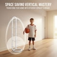 thumbnail image 6 of 4-Tier Storage Rack, White Iron Vertical Ball Holder, 35.2 x 9.45 in Space-Saving Sports Ball Organizer, Stable Freestanding Display Shelf for Basketball, Football, Volleyball Organization, 6 of 8