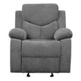 thumbnail image 2 of Fabric Upholstered Glider Recliner Chair with Pillow Top Armrest Gray - Saltoro Sherpi, 2 of 5