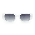 thumbnail image 3 of Womens Mod Bold Geometric Bevel Narrow Rectangle Minimal Plastic Sunglasses White - Smoke, 3 of 6