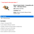 thumbnail image 2 of Blower Control Switch - Compatible with 1984 - 1985 Buick Riviera, 2 of 2