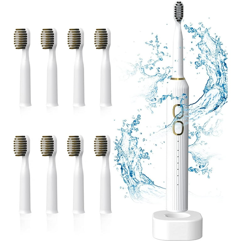 Fufafayo Electric Toothbrush, Electric Toothbrush with 8 Brush Heads,with  Toothbrush Box, 5 Cleaning Modes, Water Proofing IPX7 Water Proofing