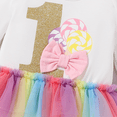 thumbnail image 3 of PatPat 2pcs Baby Girl Naia Sweet Letter Patten Mesh Ruffle Romper Set, 3 of 9