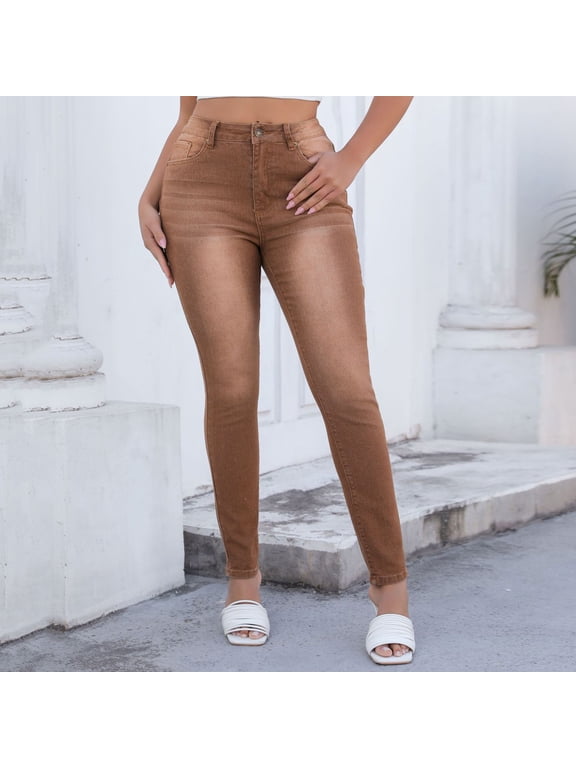 Women Pants Fashion Jeans Slim Fit Stretch Feet High Waist Jeans Super Straight Jean Women plus Jean Pajama Pants Women Denim Knit Leggings Jean Pants for Women Pants Size 12 Jean's Posh Pantry Knit