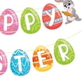 thumbnail image 5 of YAOMOBB Easter Decorations Colorful Easter Banner Cartoon Bunny Egg Pattern Festive Hanging Bunting, 5 of 5