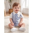 thumbnail image 3 of Yuemengxuan Baby Boy Collared Romper Elephant Pattern Short Sleeve Jumpsuit Cute Summer Clothes, 3 of 6